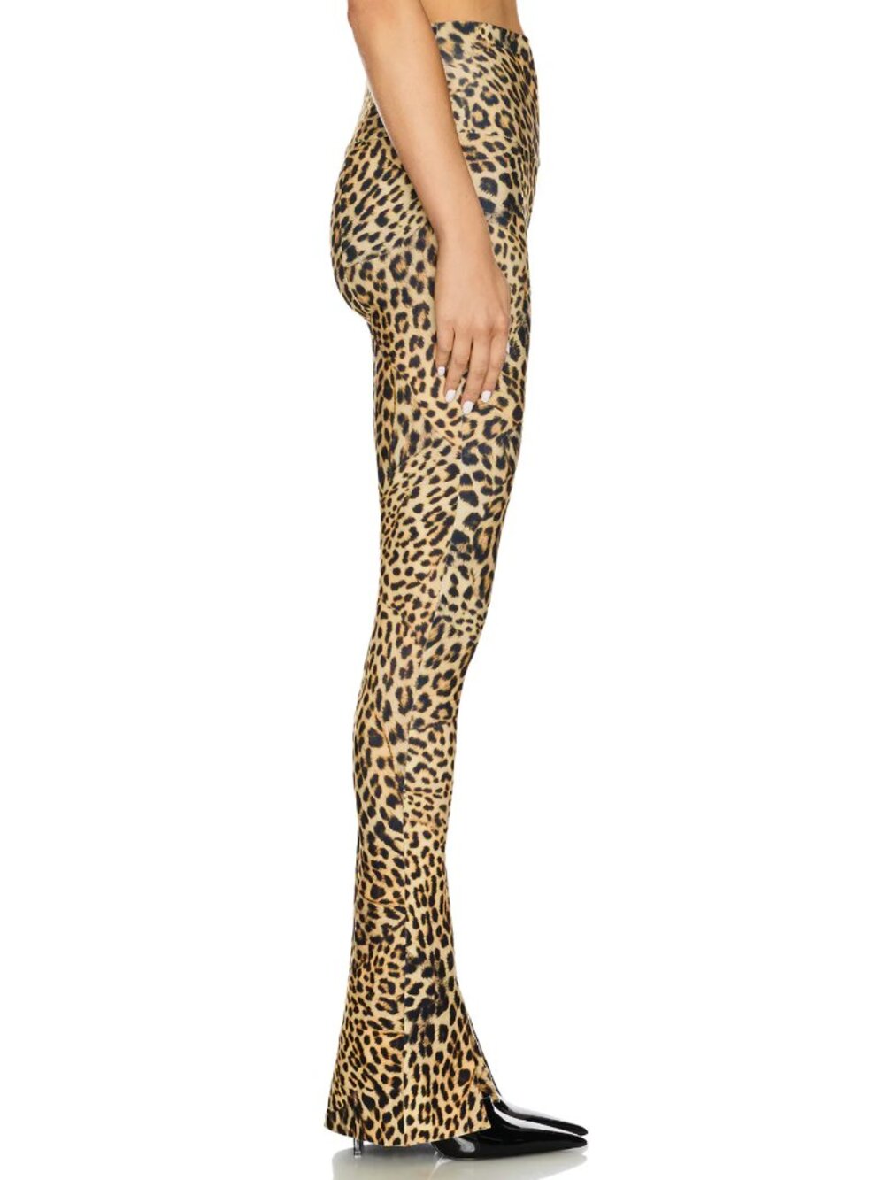 Norma Kamali Spat Legging in Cheetah Patch Leopard Flare Yoga Pants XS - Picture 3 of 5
